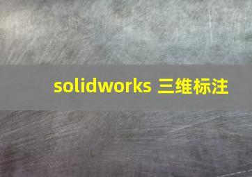 solidworks 三维标注